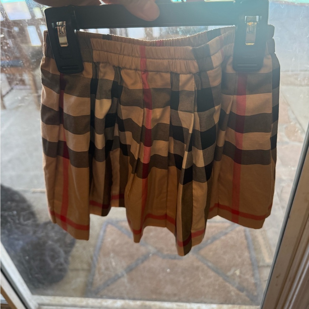 Burberry Tan and Black Pleated Bubble Mini Skirt Night Out